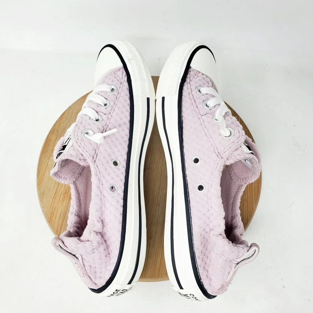 Converse Shoreline Shoes Womens 7 Fuzzy‎ Fleece Slip On Sneakers Cinch Heel